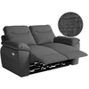 LOUNGITUDE Canapé de relaxation électrique 2 places tissu texturé 3D - Gris foncé