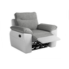 Loungitude Fauteuil de relaxation manuel ROSS en tissu et simili - Blanc/Gris