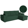 LOUNGITUDE Canapé d'angle reversible convertible en tissu bouclette - Vert foncé