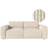 LOUNGITUDE Canapé convertible couchage 140x190cm matelas 17cm velours beige