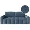 LOUNGITUDE Canapé convertible couchage 140x190cm matelas 13cm tissu bleu foncé