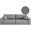 Canapé droit 3 places convertible en tissu bouclette - Gris