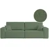 Canapé droit 3 places convertible en tissu bouclette - Vert
