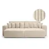 LOUNGITUDE Canapé droit 4 places double méridienne velours côtelé épais beige