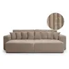 LOUNGITUDE Canapé droit 4 places double méridienne velours côtelé épais taupe