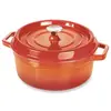 Cocotte en fonte ronde 28 cm 5,6 L coloris orange Mathon