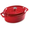 Cocotte en fonte ovale 33 cm 6 L rouge Mathon