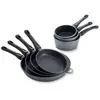 Mathon Lot de 4 poêles et 3 casseroles avec revêtement Dur comme la pi...