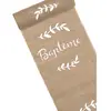 Chemin de table - Baptême - Jute floqué blanc - 28 cm x 5 m - Naturel - Intérieur