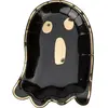 Sachet de 8 Assiettes en carton FANTOME noir et or 23cm