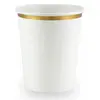 Paquet de 6 Gobelets en carton, BLANC avec liseré or
