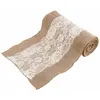 Chemin de table Jute avec centre dentelle