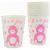 Lot de 10 Gobelets Baby Shower GIRL en carton 25 cl