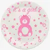 Paquet de 10 Assiettes Baby Shower GIRL en carton 23cm