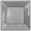 Lot de 12 petites Assiettes carrées plastique 18cm, Gris