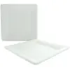 Assiettes - 100% biodégradables - Lot de 10 - Carrées blanches - 26 cm - Écologiques et compostables