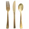 Sets de couverts en plastique - OR - Chromé - 30 pièces