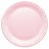 Paquet de 10 Assiettes Laquées 22,7cm en carton, Rose pastel