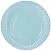 Paquet de 10 Assiettes Laquées 22,7cm en carton, Bleu ciel