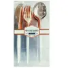 Boite ménagère GOURMET 24 couverts plastique design, blanc/Rose Gold