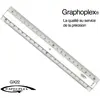 Règle transparente 1 biseau + bosselage 100 cm - Graphoplex {couleur}