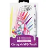 Set 12 marqueurs a alcool GRAPHIT BRUSH Manga SHOJO double pointe extr...