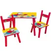 Fun House T'CHOUPI Table rectangulaire 41,5x61x42 cm + 2 chaises 49,5x31x31,5cm