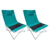 O'SUN Lot de 2 sièges de plage pliables - O'Beach - Acier - Textilène - Bleu