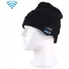 Yonis Bonnet Bluetooth Tricoté Chaud Micro Ecouteurs Filles Garçons Motifs Vagues Noir