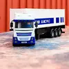 TURBO RACING Mini Camion électrique télécommandé 1/76ème RC Semi-Remorque Blanc et Bleu