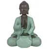 Statue déco Bodhi Vert Méditation en résine Vert et Marron - H20 cm