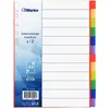 Waytex 12 Intercalaires A4 Couleurs Vives en Polypropylène avec Page d'Index