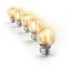 XANLITE Lot de 5 Ampoules LED Vintage, Culot E27, Blanc Chaud, Spécial Extérieur (IP45)