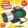 Ribimex Ribiland Pompe à eau de  surface multicel 3 turb base plastique autoamorcante