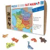 Puzzle en bois Fait Main 100 pièces : Carte de France des départements