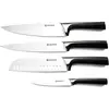Bloc de 4 couteaux en acier noir - "Scintibois" Laguiole Cuisson