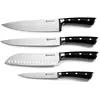 Bloc de 4 couteaux en acier noir - "Lustrobois" Laguiole Cuisson