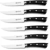 Set de 6 couteaux à steak en acier noir - "Lustrobois" Laguiole Cuisson