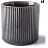 Laguiole - 4 Tasses Charbon noires - D.7.2x7.5 cm T.U