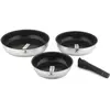 LAGUIOLE Set de 3 poêles inox amovible 20/24/28cm antiadhésif - "réactif" TU