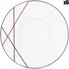 Fauchon - 6 Assiettes dessert en Porcelaine Bistrot blanches -  D.20 cm T.U