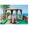 HOME MAISON Tonnelle de jardin avec rideaux evora - l. 300 x l. 300 cm - marron