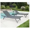 OZALIDE ARIO - Ensemble transat de jardin et table basse - Gris anthracite
