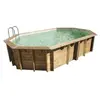 UBBINK Piscine hors sol bois octogonale - 400X610x130cm -  Liner Beige- OCEA   