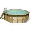 UBBINK Piscine hors sol bois octogonale - 430x120cm -  Liner Beige -OCEA  
