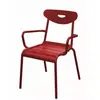 Fauteuil de jardin empilable aluminium rouge ProLoisirs Smiley