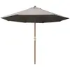 RENDEZ VOUS DECO Parasol droit en bois - Diamètre 300 cm - Toile couleur grise TU