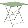 PROLOISIRS Table guéridon de jardin carré en acier 70 cm Cuba Coloris Amande
