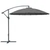 ALIZÉ Parasol Déporté Pagode - Diamètre 300 Cm - Aluminium - Toile Grise