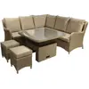 PROLOISIRS Salon De Jardin Toulon - Alu/Resine - Brun/Taupe